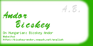 andor bicskey business card